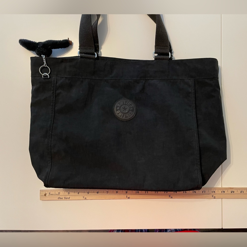Kipling Black Tote Bag with adjustable cross body strap